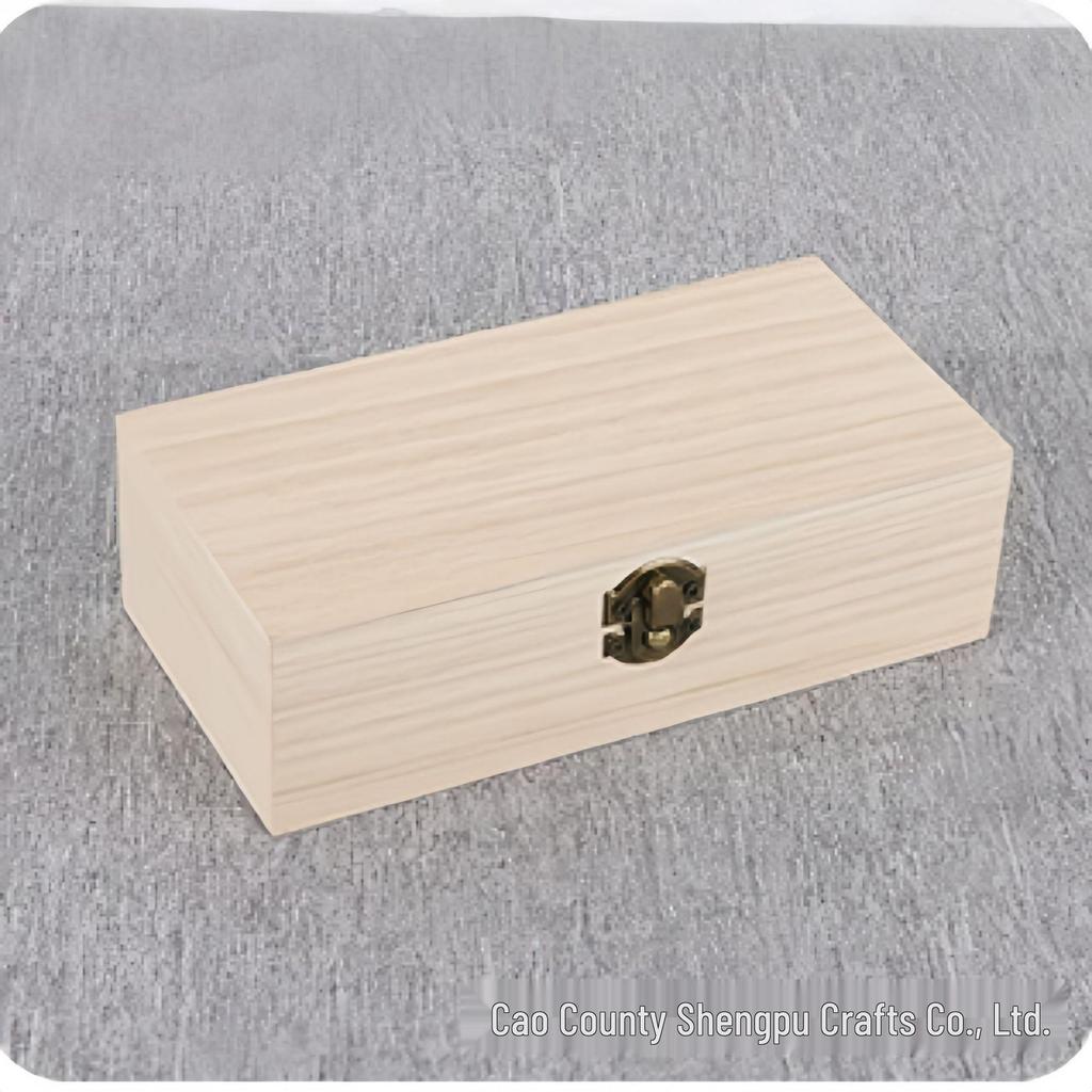 In-Stock Retro Paulownia Wooden Storage & Gift Box with Hinged Lid