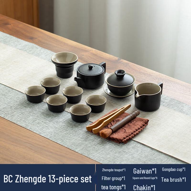 Black Pottery Japanese Kung Fu Tea Set