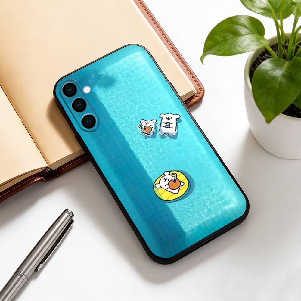 Beautiful cartoon Phone Case Black Silicone Soft For Samsung Galaxy A73,A72,A71,A70,A53,A52,A51
