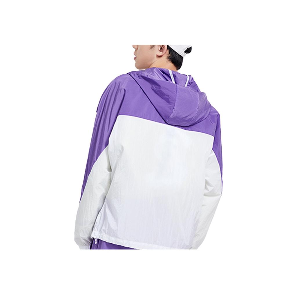 Li Ning Logo Printed Color Block Hooded Jacket Men Jackets Bright-Lotus-Purple AFDQ217-2