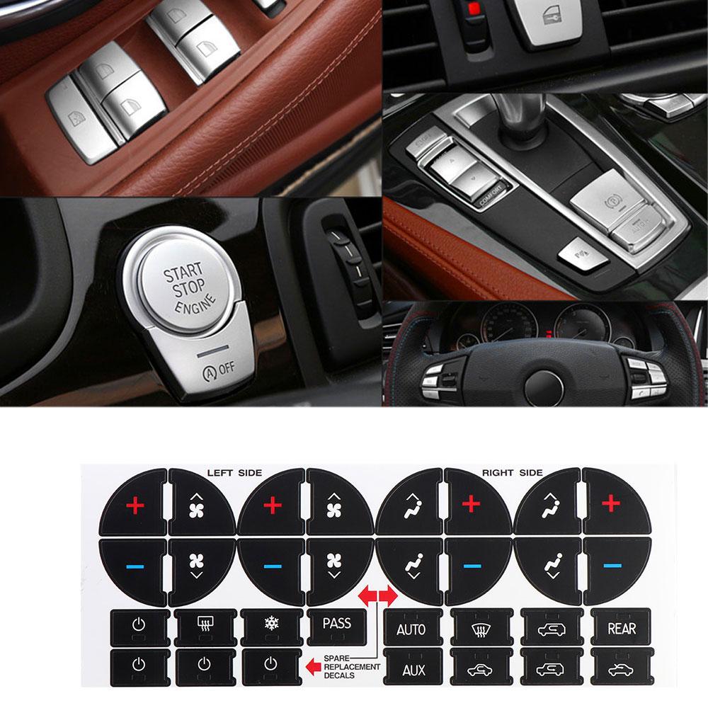 1 Stück AC-Armaturenbrett-Tasten-Reparaturaufkleber für GMC GMC-Fahrzeuge – Reparieren Sie ruinierte, verblasste A/C-Center-Bedienelemente