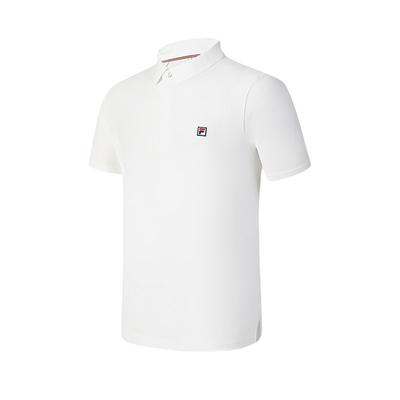 Tennis Brand Logo Sun Protection Knitted Short Sleeve Polo Shirt Men Tops Jade-White A11M523103F-WT