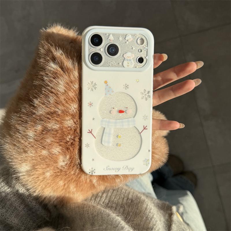 

Winter Glitter Snowflake Snowman Phone Case for iPhone 17/16 Pro Max/15/14 - New Model iPhone 14