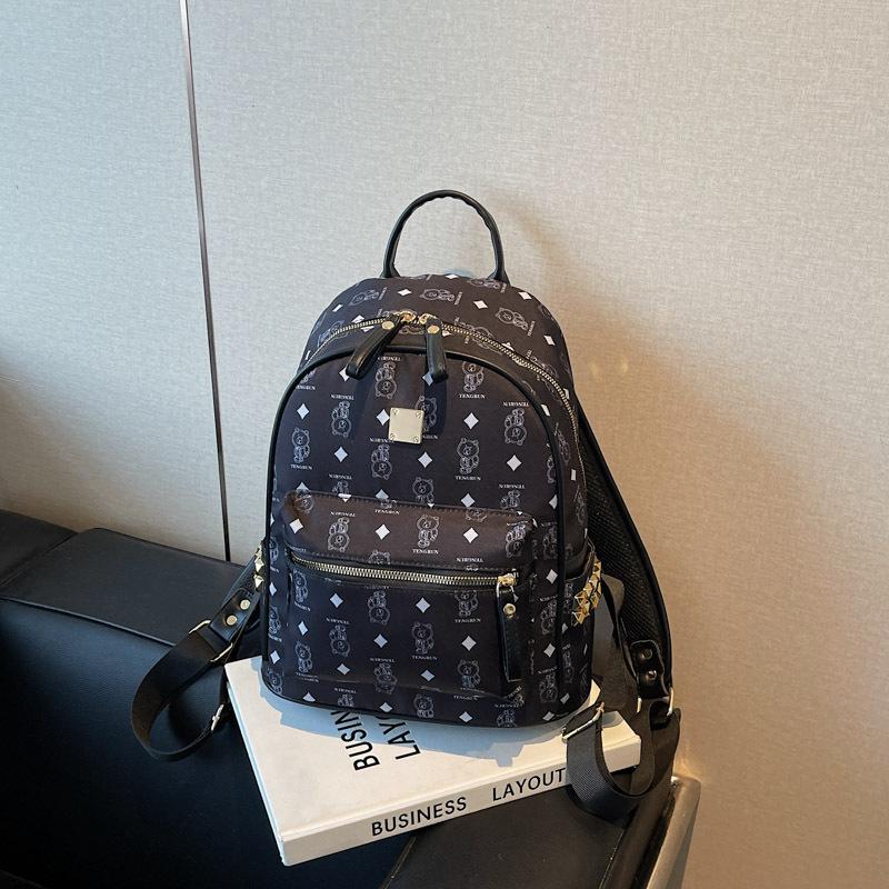 

Backpack female backpack new niche college student schoolbag high sense leisure large capacity travel bag чёрный