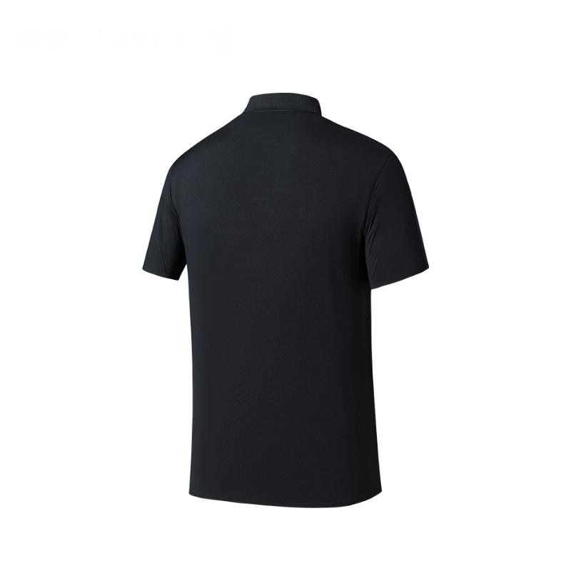 Anta Champion All-Weather Series Comfortable Simple Solid Color Casual Breathable Short Sleeve Polo Shirt Men Polo Shirts Basic-Black 152520106-5