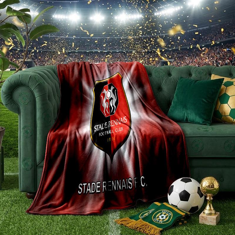 Stade Fc Emblem Throws Blanket Flannel Blankets Plush for Couch Bed Gifts for Men Women Travel picnic blanket Christmas fan gifts