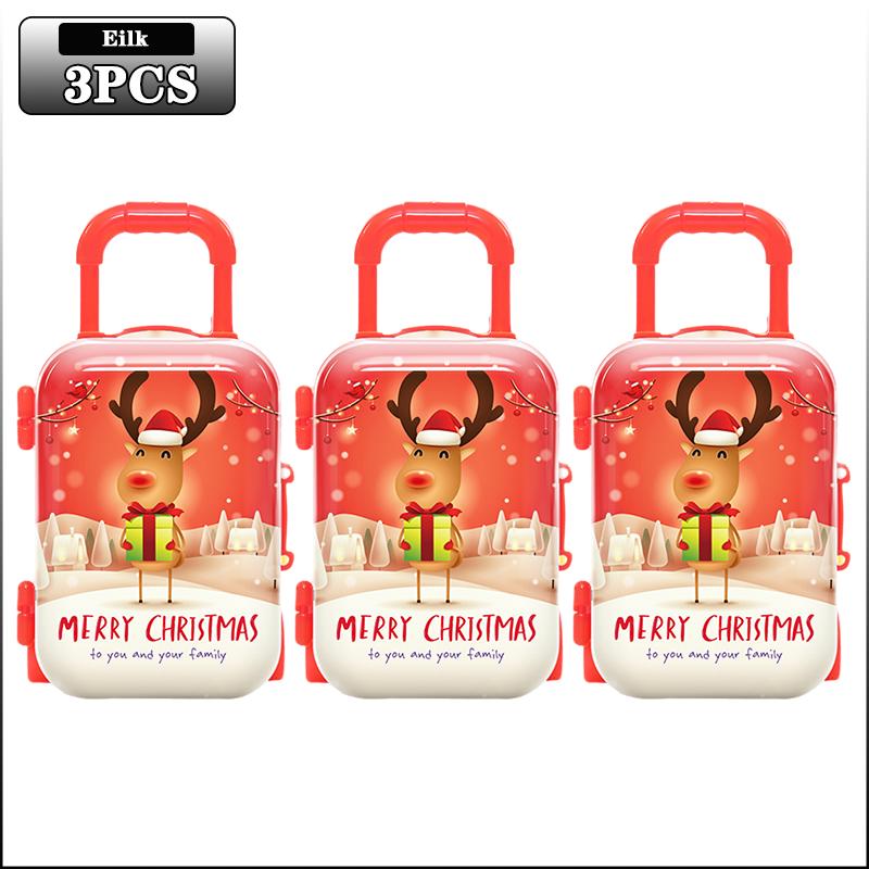 1-20PCS Christmas Mini Trolley Candy Box Cartoon Coin Purse Creative Kids Holiday Gift Box Party Favor Christmas Decoration