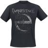 2026 New Grunge Logo Tee Gothic Rock T-Shirt with Faded Crescent & Repeated Text Print Band Fan