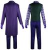 The Joker Cosplay Costume Clown Full Set Coat Shirt Vest Tie Suit Outfits Joker Full Set For Men Halloween Costumes