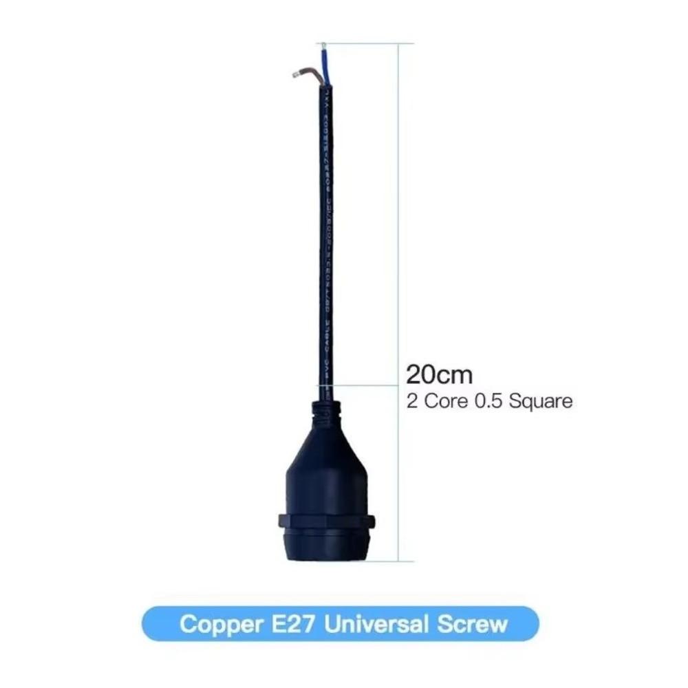 

Universal E27 Lamp Holder Copper Screw Thread Waterproof Lamp Base PVC Wire Flame Retardant Decorative Lamp Holder Outdoor Use