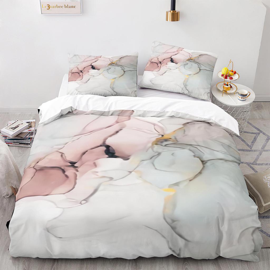 Bed Three-Piece Set 3D Three-Piece Set Size Marble Quilt Cover Printing
