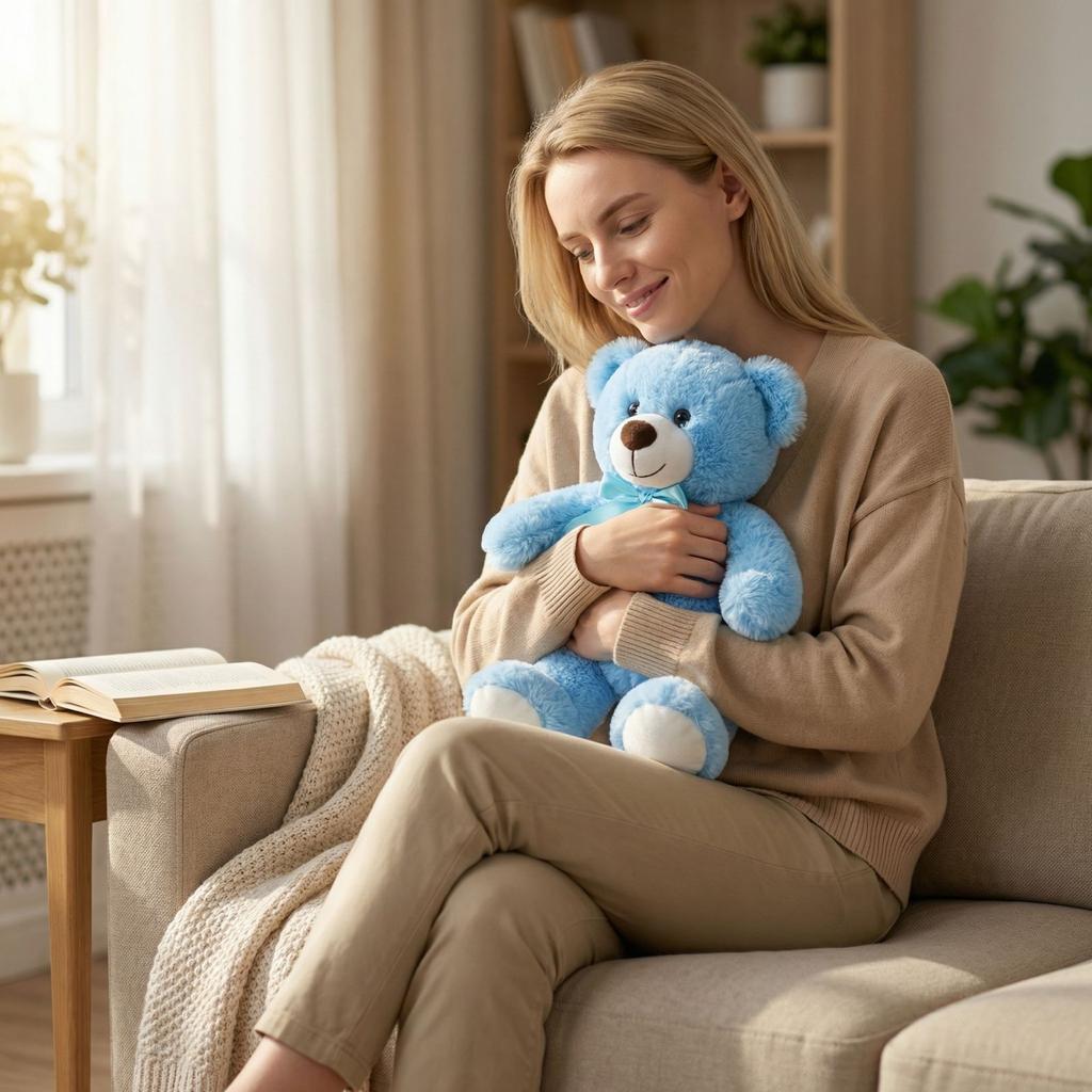 Bear Plush Toy With Bow, Teddy , Comforting And Sleep Inducing Doll.