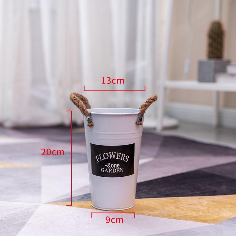 Creative Tin Flower Pot: Dried & Fresh Flower Arrangement Vase for Home or Flower Shop Use