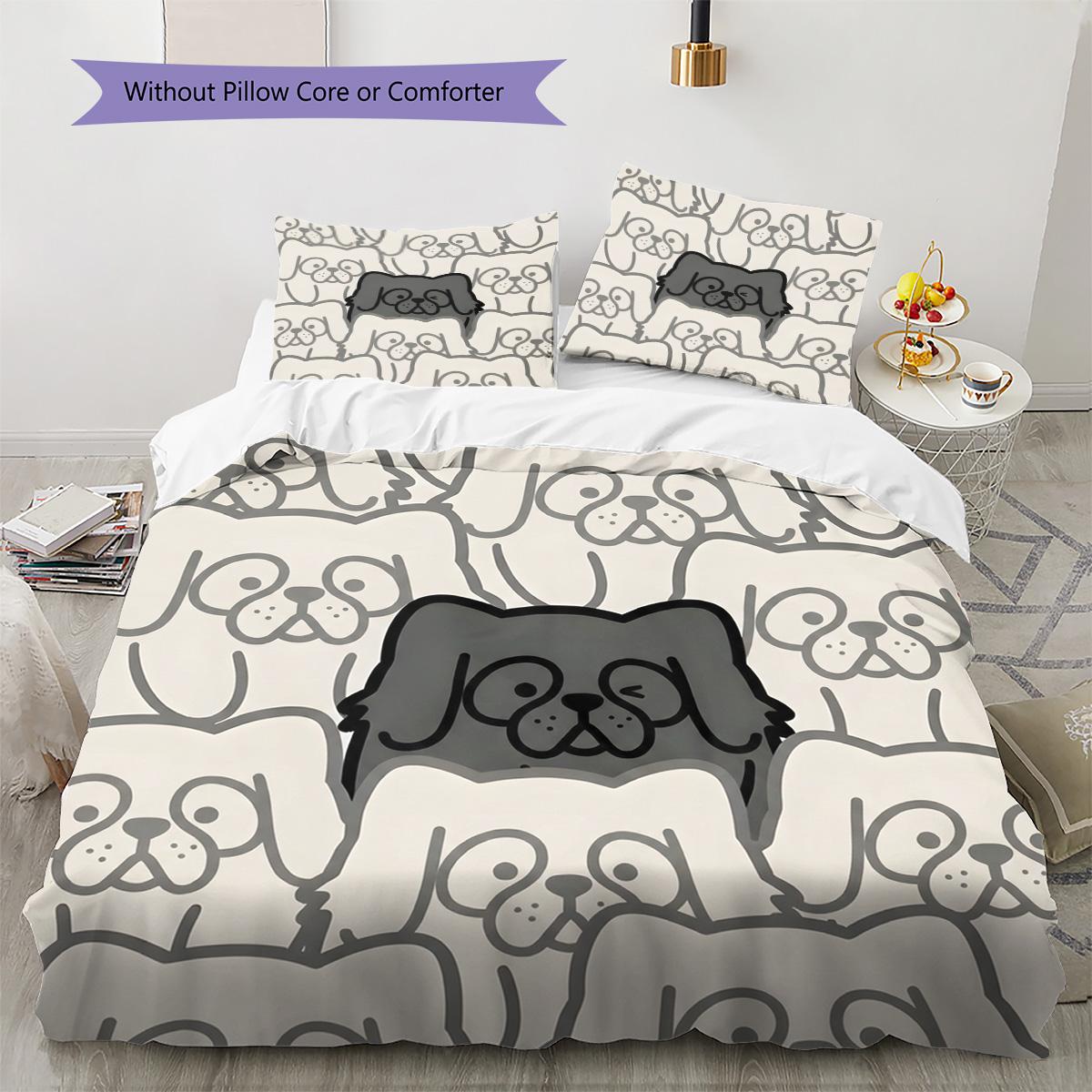 

St. Bernard dog Pattern Bedding Quilt Set Quilt Cover Pillowcase Home Decoration Birthday Gift (1 * duvet cover + 2 * pillowcase, without core) 135x200cm