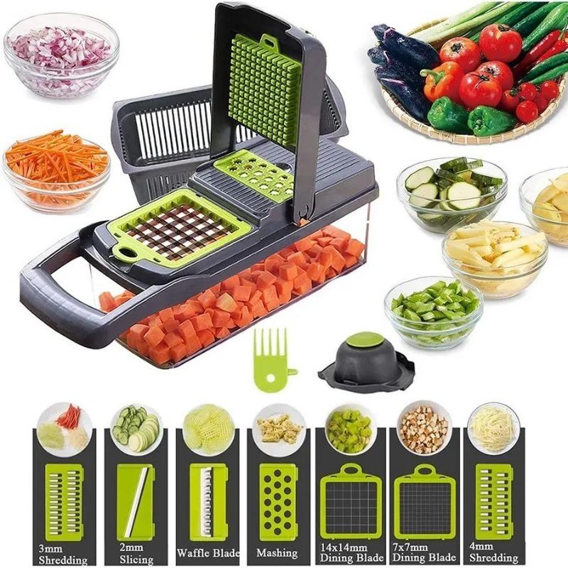 14/16-in-1 Handheld Vegetable Chopper for kitchen,Grater Dicer Slicer, Multi-Tool for Onion&Veggie Prep
