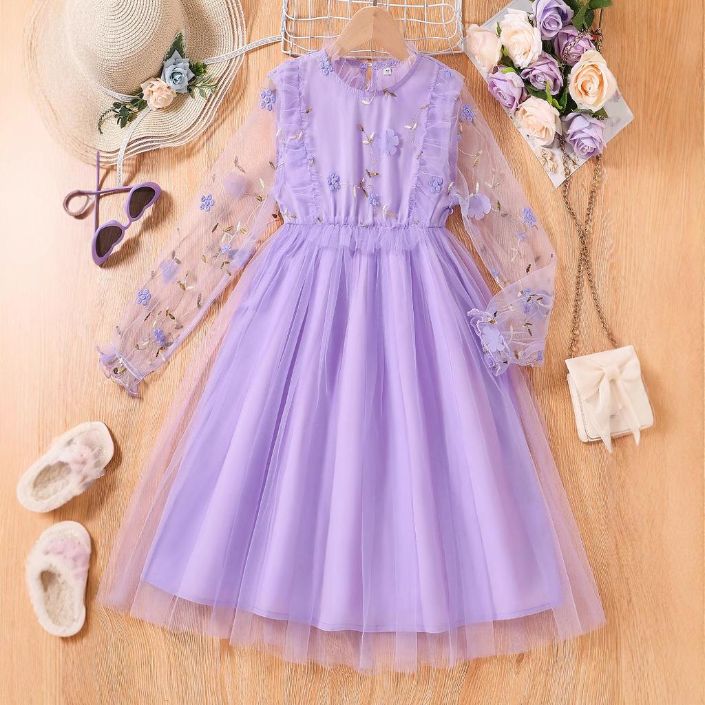Girls Fashion Dress Summer Dress Children Sweet Floral Dress Princess Dress