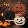 3PCS Freestanding Wooden Pumpkin Hand Painted Halloween Ornament Tiered Tray Decor  Alloween Party