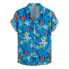 Men's Hawaiian Shirts Summer Casual Hawaiian Vacation Printed Button Lapel Short Sleeve Shirts Men's Short Sleeve Shirts