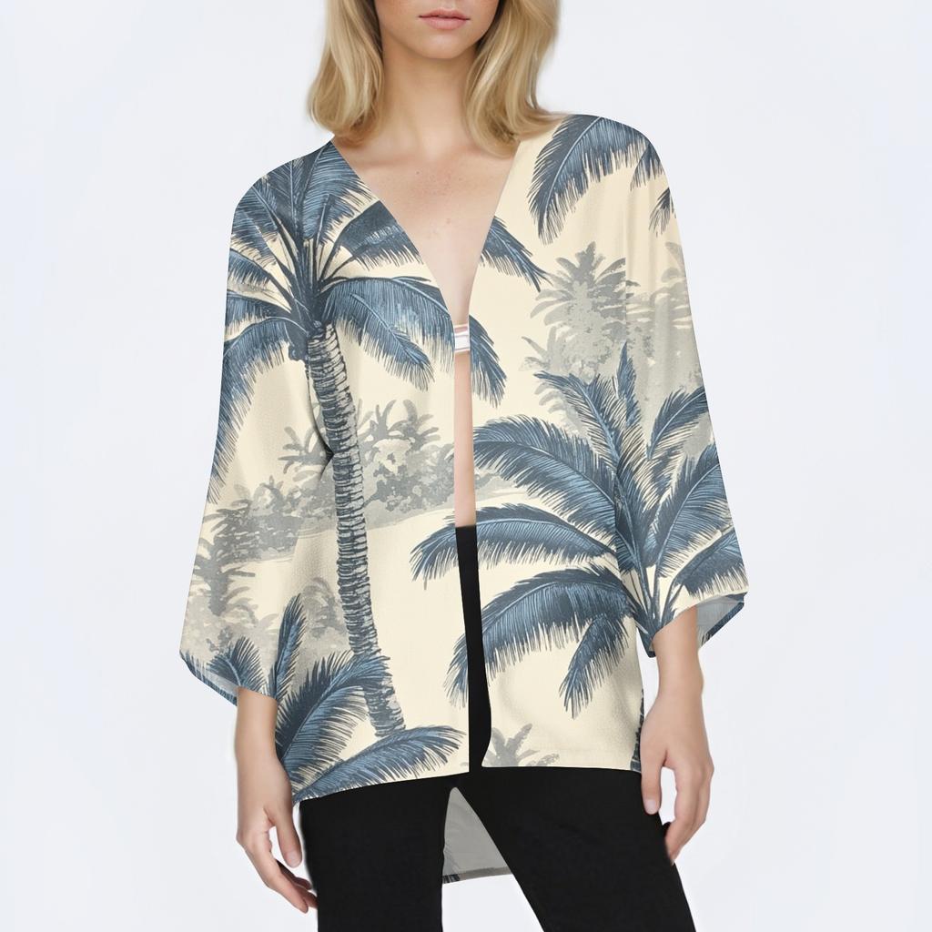 Women's Casual Fashion Printed Lightweight Mid-length Jacket Cardigan