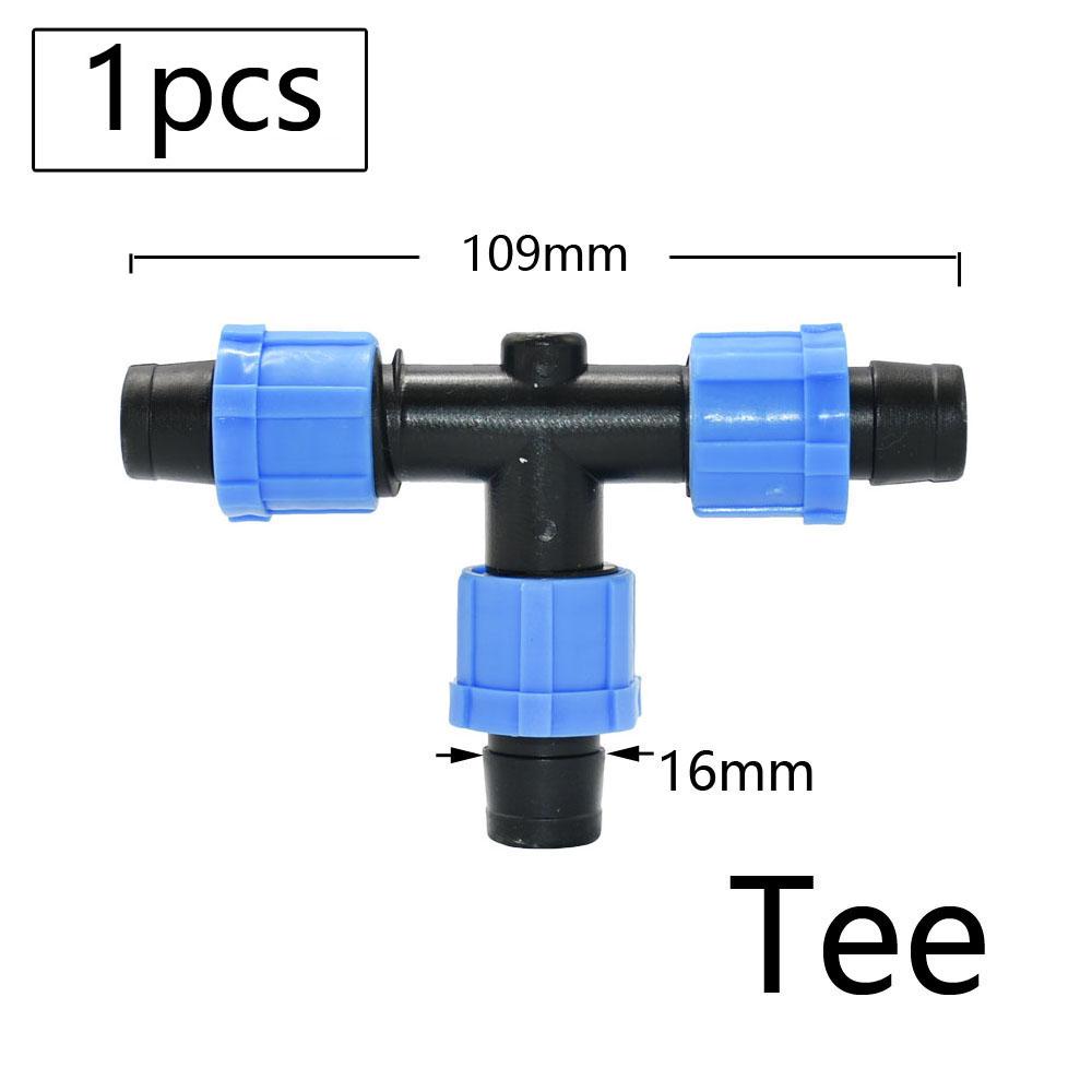 16mm Micro Irrigation Drip Tape Connectors Tee Repair Elbow End Plug Tap Fittings Locked Hose Joints Greenhouse Coupler