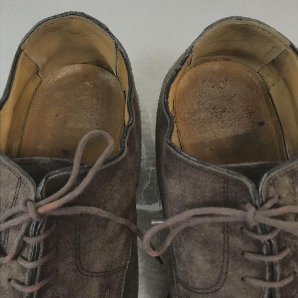 PARABOOT Suede Leather Goodyear Welt Plain Toe Shoes Size 9.5 28.0cm Brown Dress Shoes(USED)