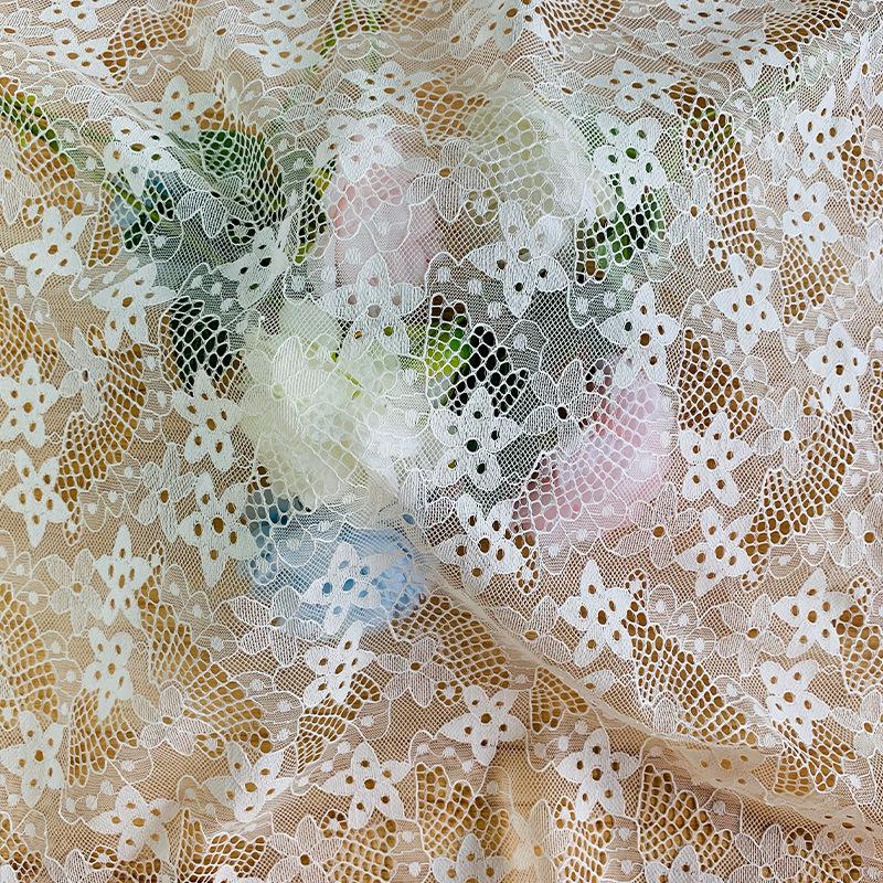 Polyester Lace Star Hollow Women's Wedding & Formal Dresses Fabric