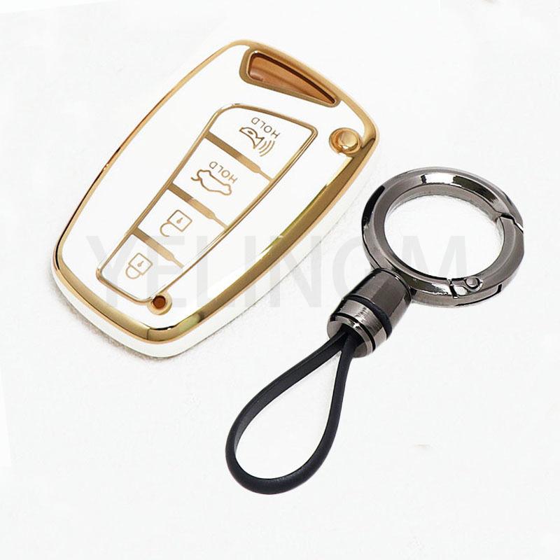 TPU Remote Key Case Cover Holder Fob For Hyundai Grandeur HG Sedan Genesis IX45 EQUUS Azera G80 Santa Fe 3DM Grand SantaFe 2018