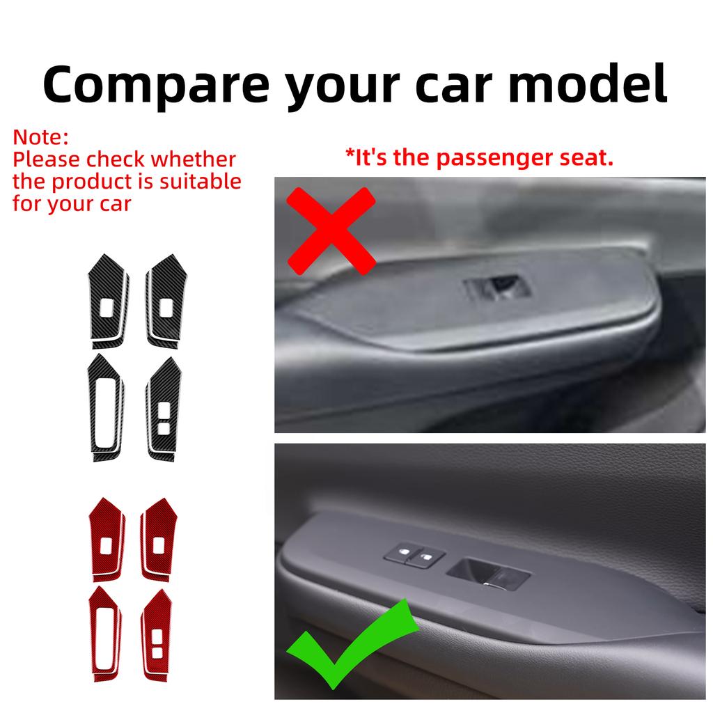 For Toyota Prius 60 Series 2023 2024 2025 LHD RHD Real Soft Carbon Fiber Sticker Car Window Lift Button Panel Trim Accessories