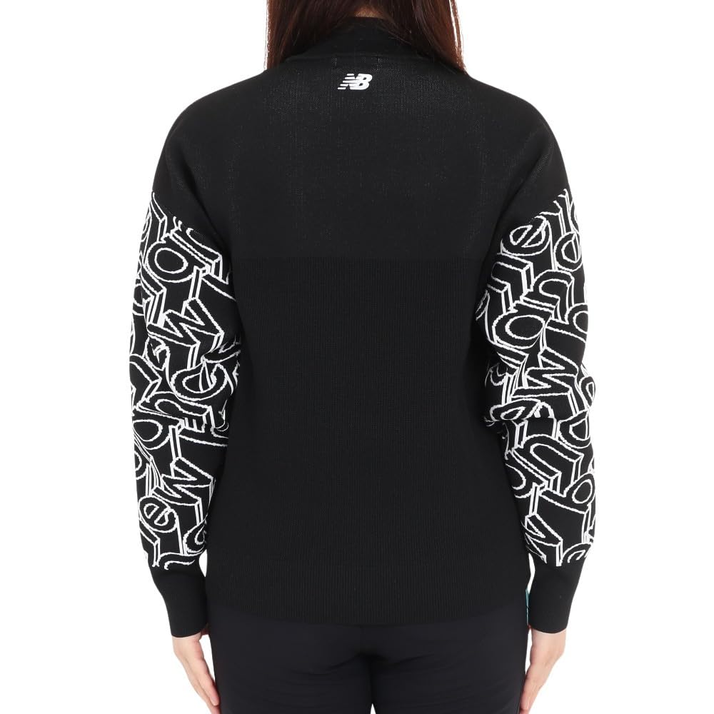 New Balance Golf Mock Neck Sweater 0 Women's (Geometric Sleeves, Stretch) / 012-3270502 010_Black [S]