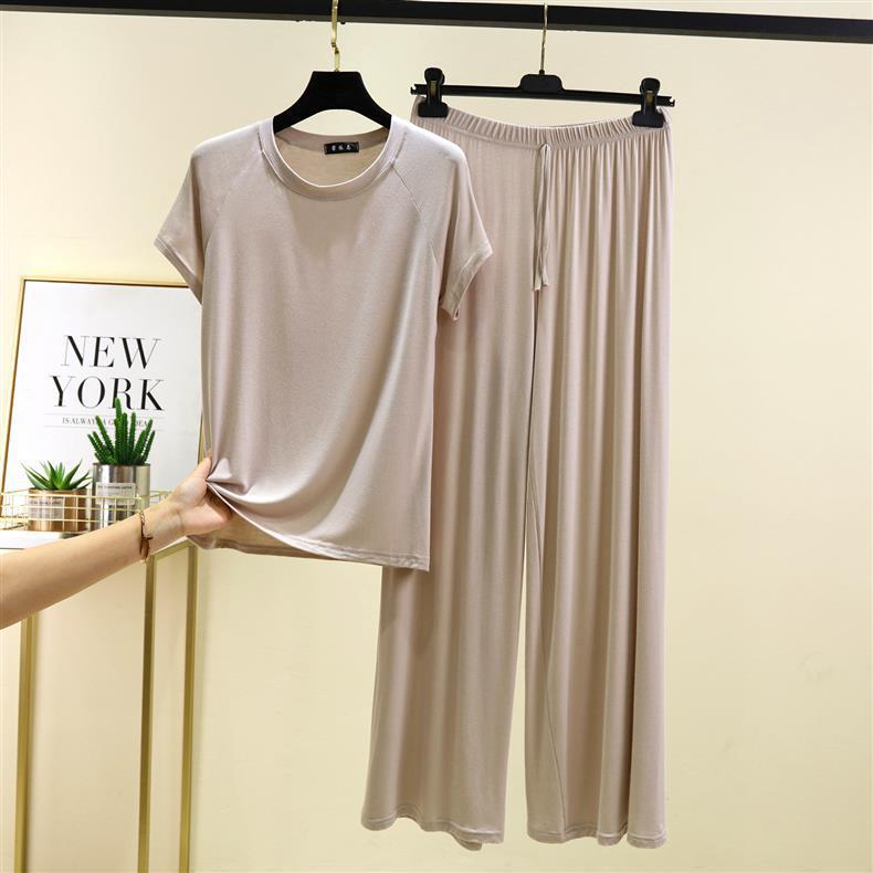 Women's Summer Short Sleeve Loose Two-Piece Set – Comfortable Modal Casual Homewear