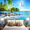 Any Size Wallpaper 3D Seascape Island Landscape Wall Mural Living Room Bedroom Home Decor