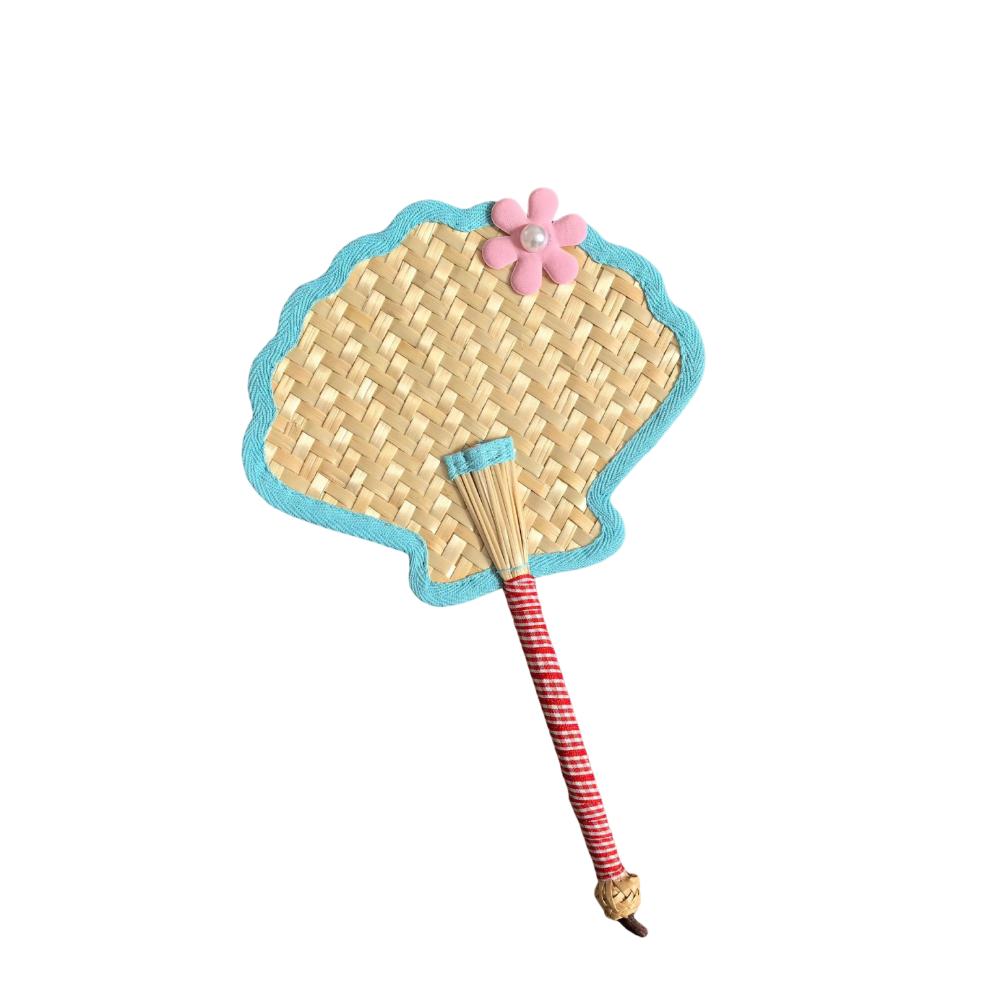 

Portable Cattail Fan Cute Decorative Handheld Fans Lightweight Hand Braided Fan Photo Prop Blue