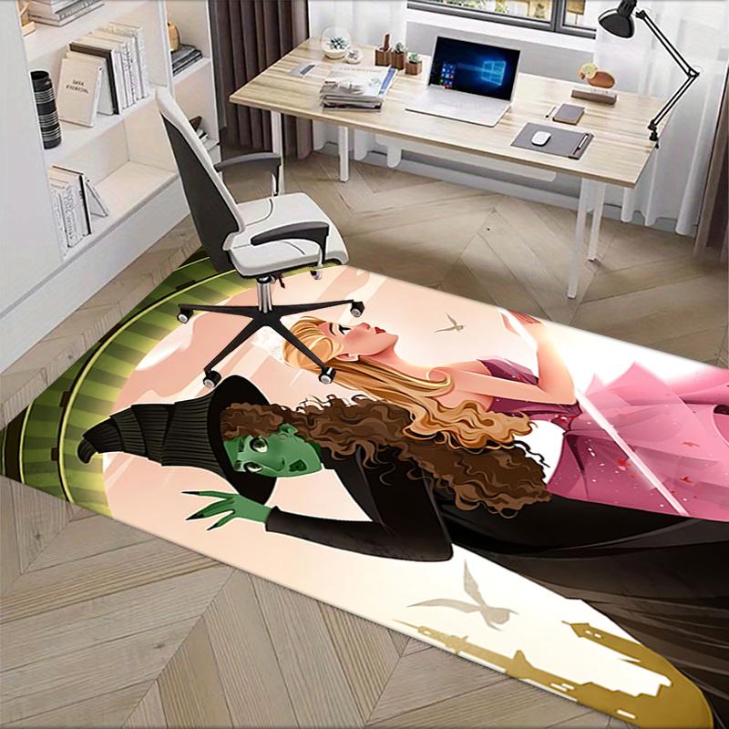 WickedPrincess Pattern Polyester Office Carpet Chair Mats, Home Decor Dormitory Floor Protector with