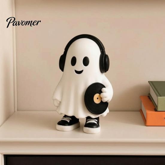 Cute Kawaii Ghost Decor for Bedroom Halloween Figurine, Resin Cartoon Desktop Ornaments, Statue Modern Minimalist Table Centerpiece with