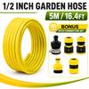 5/10/20m PVC Garden Hose 1/2 Inch, Flexible Anti-Kink Leak-Proof Water Hose for Home Garden Balcony Car Wash Watering