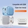 120W GaN Charger with AI Temperature Control, Triple-Port Fast Charging for Huawei & Apple Devices