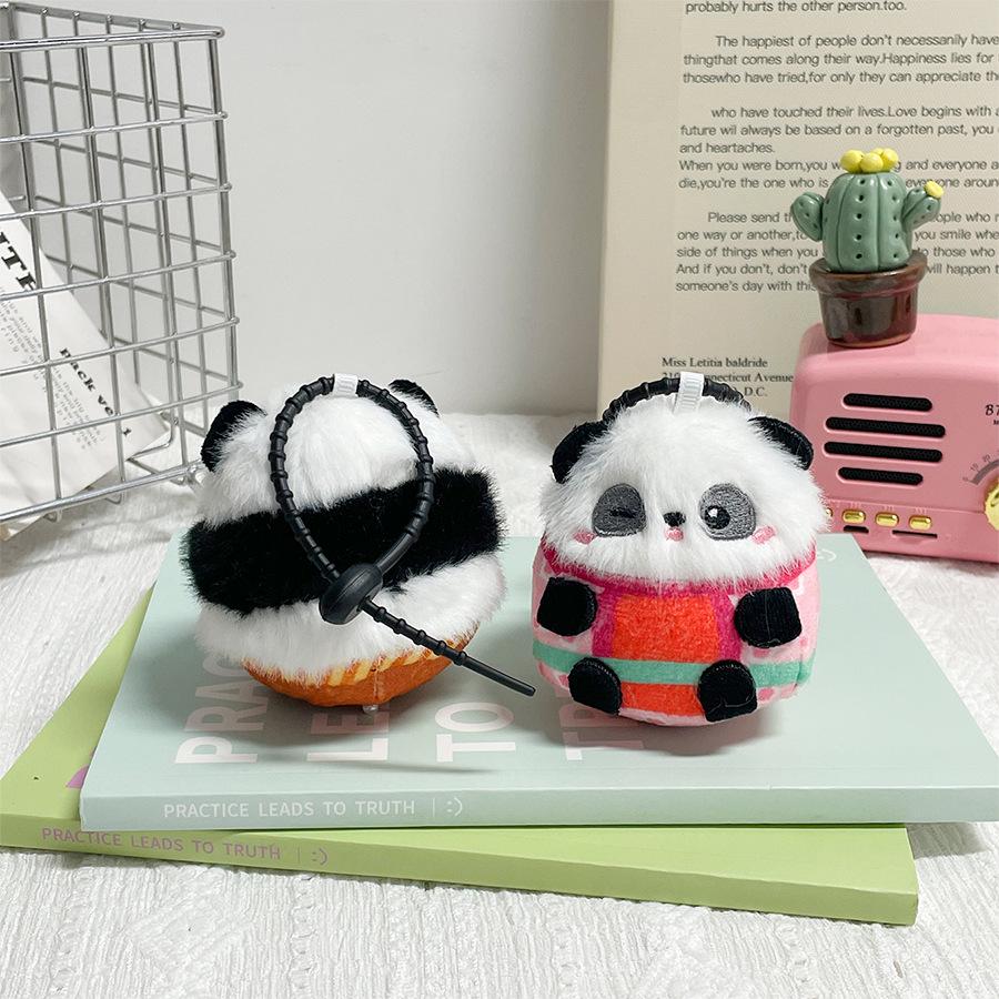 Adorable Round Panda Plush Keychain - Perfect Gift or Bag Charm