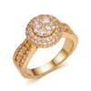 Fashion Inlaid Sparkly Cubic Zircon Round Rings For Women Luxury Full Rhinestone Geometric Finger Ring Party Jewelry Gift