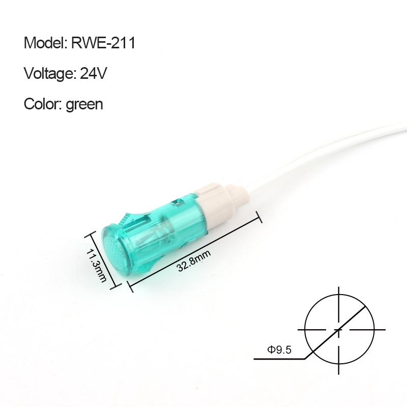 5Pcs Signal Lamp Panel Mounting Neon Indicator 380 220V 12V/24VDC 10mm MDX-11A with wire Guiding Signal Lamp Red Green Yellow