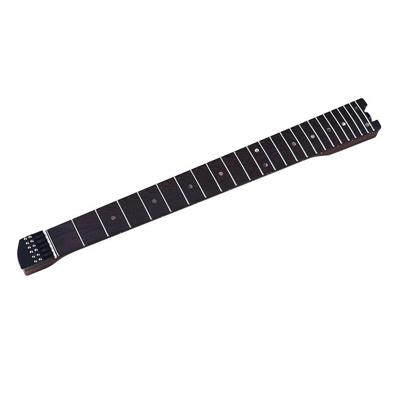 Chicken Wing Wood Headless Electric Guitar Neck with 24 Frets, String Lock, and Nut for DIY.