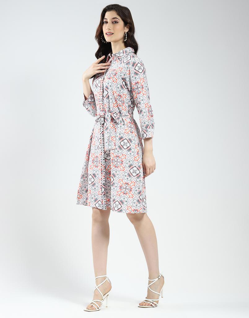 MONTE CARLO Damen-Tunikhemd mit bedrucktem Kragen