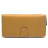 Première couche cuir de vache grande capacité sac de soirée femme, cuir véritable simple allongé bouton pression portefeuille femme sac à cartes