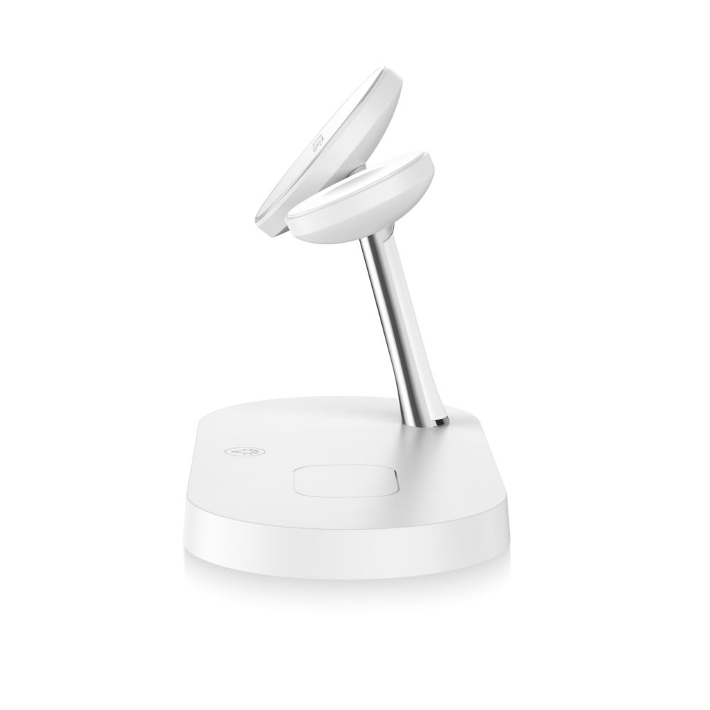 3in1 Wireless Charger for Smartphone, Smartwatch, and Headphones with MagSafe - White