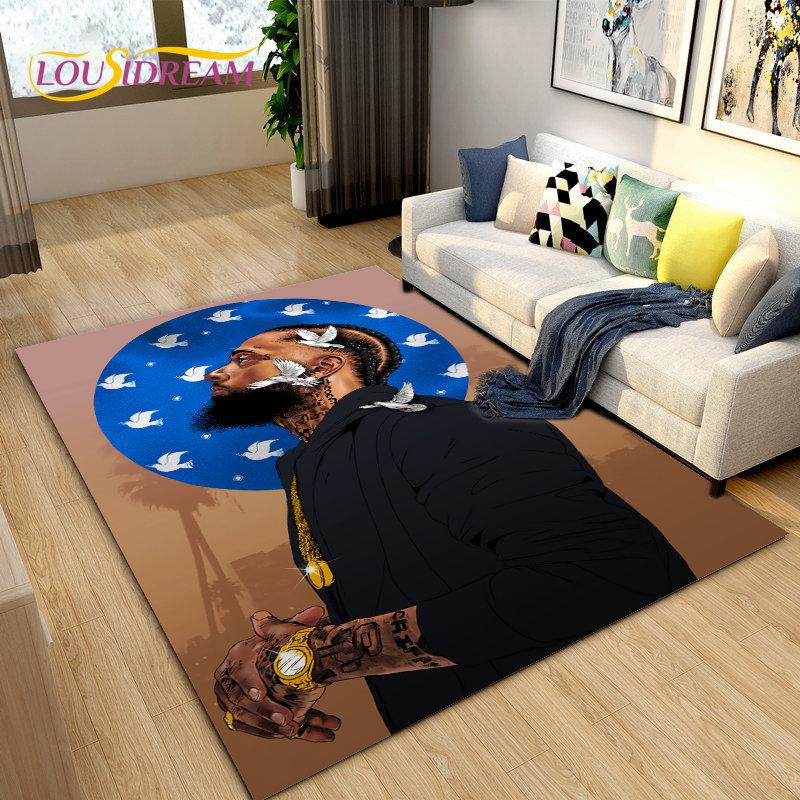 Legend Star Hip Hop Art Rapper Area Rug Large,Carpet Rug for Living Room Bedroom Sofa Doormat Decoration,Kids Non-slip Floor Mat