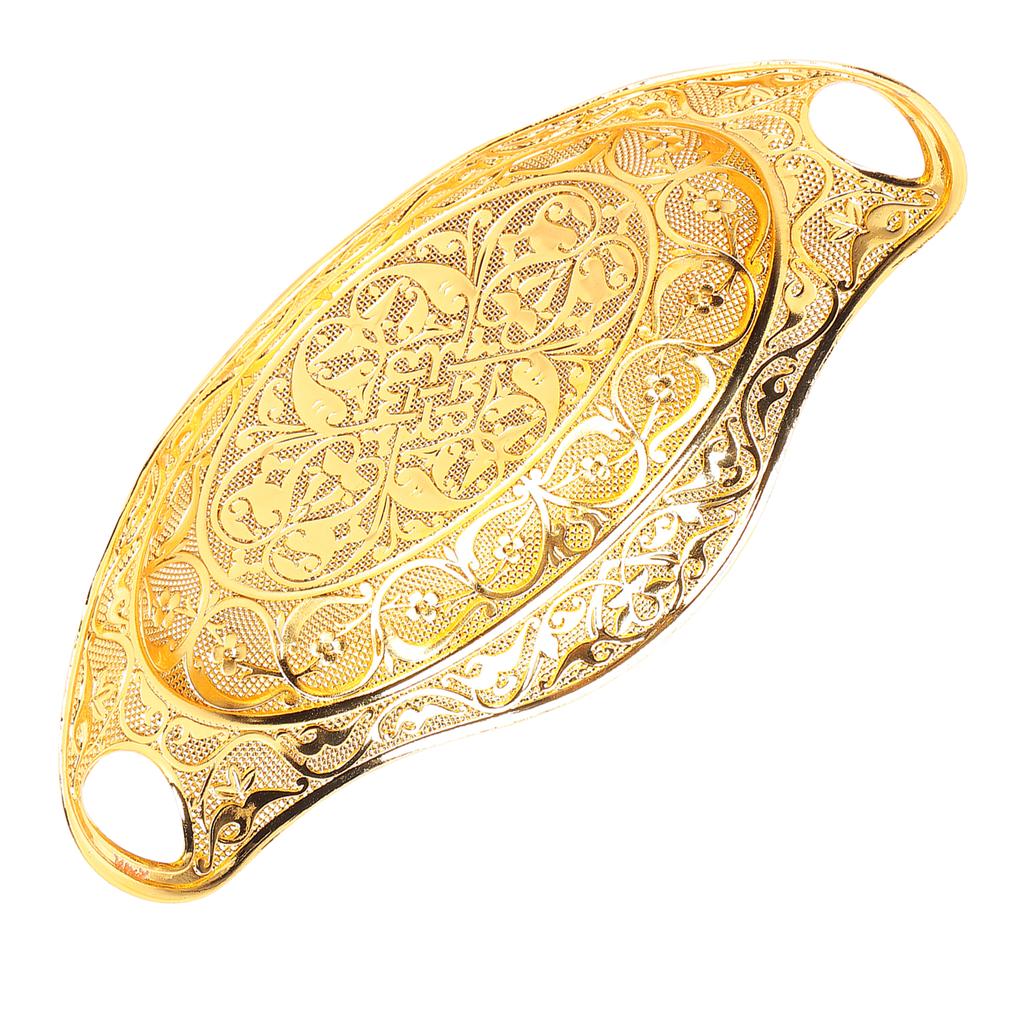 Fruit Tray Oval Peafowl Grain Auriculate Zinc Alloy Gifts for Birthdays New Years Anniversaries