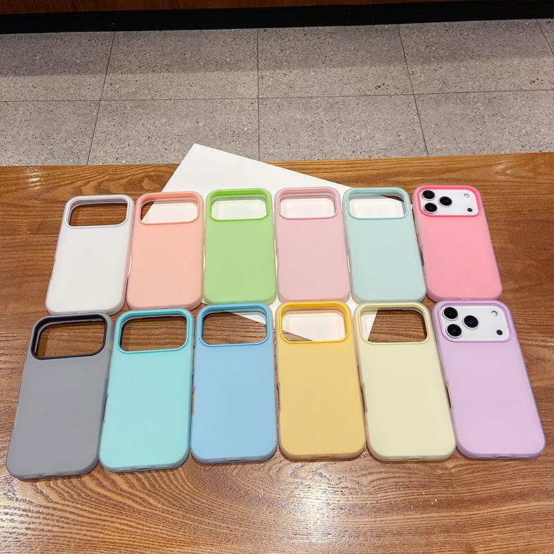 Luxury 2in1 Candy Phone Case for IPhone 17 Air 12 13 14 15 16 Pro Max TPU+PC Shockproof Bumper Back Cases Protect Cover