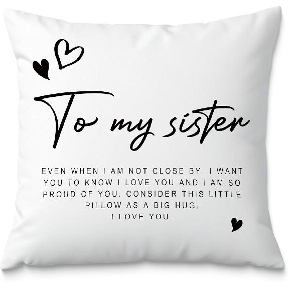 Sister Pillow Covers 18x18, to My Sister Gifts, Sister Gifts from Sister Brother, Big Little Sister Gifts, Best Sister Gifts, Birthday Gifts for