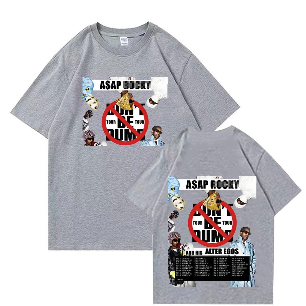 Asap Don’t Be Dumb Tour 2026 Trička Krátký rukáv Kulatý výstřih Bavlněné oblečení Harajuku Unisex Hip Hop Tričko