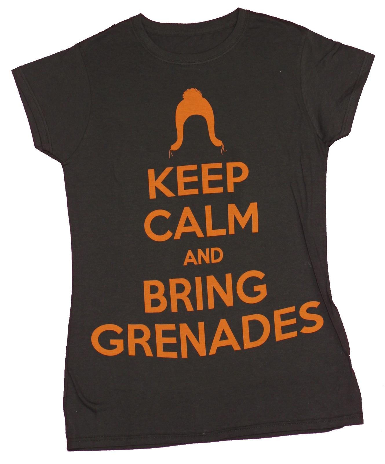 Firefly Serenity Girls Juniors T-Shirt - Keep Calm and Bring Grenades Jayne Hat XXXL