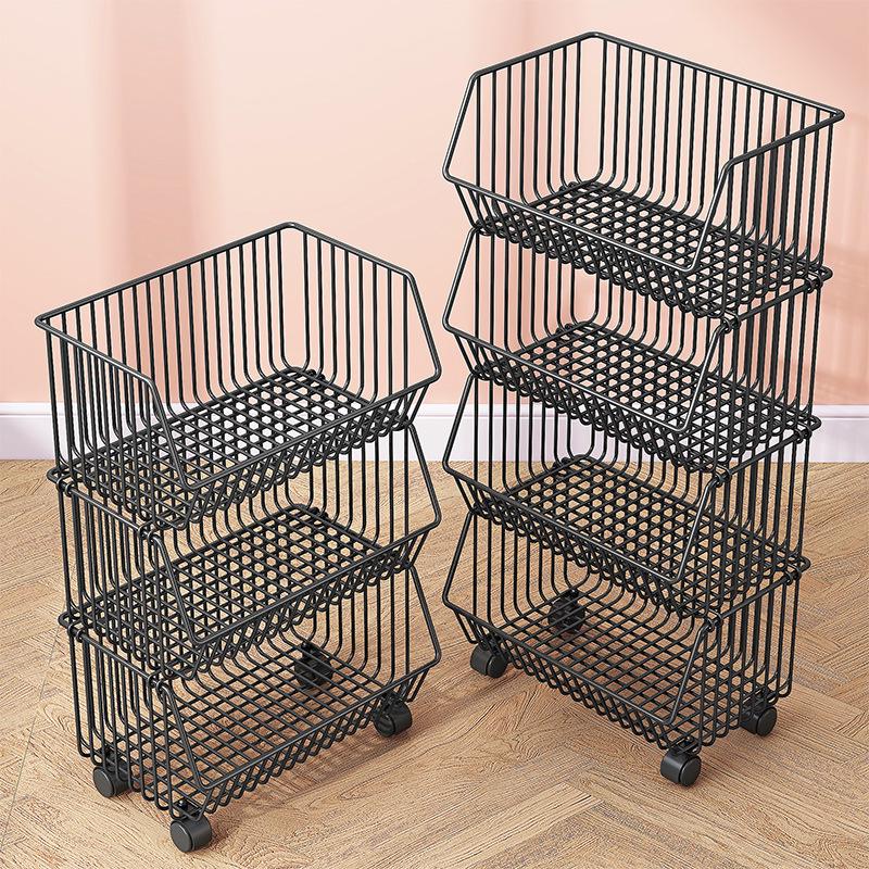 Multi-layer Floor-standing Fruit & Veggie Basket Rack for Kitchen & Home